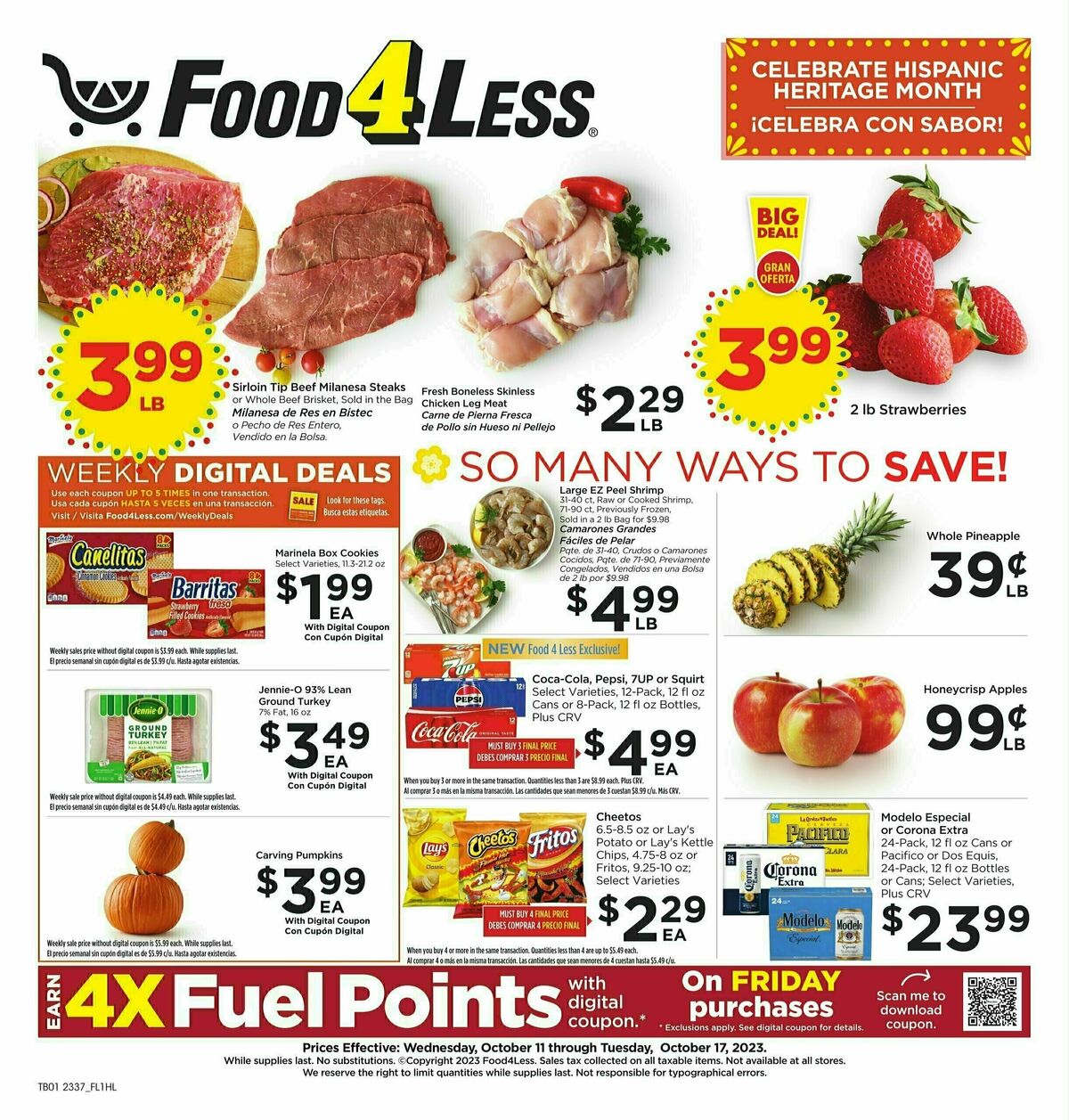 Food 4 Less Weekly Ad from October 11