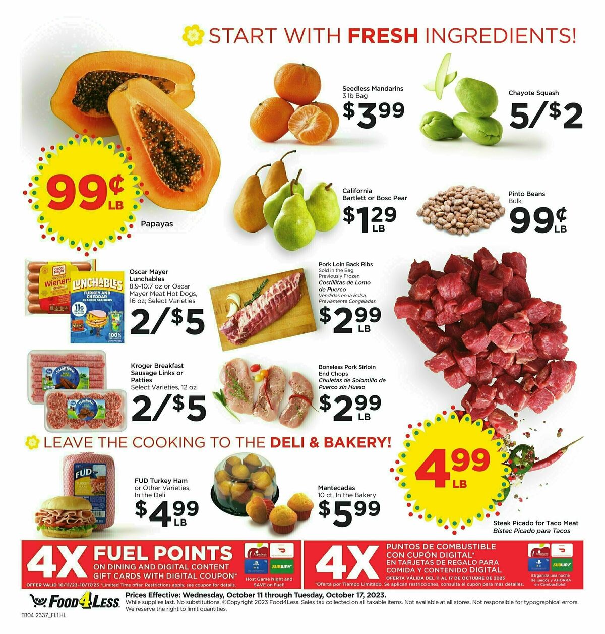 Food 4 Less Weekly Ad from October 11