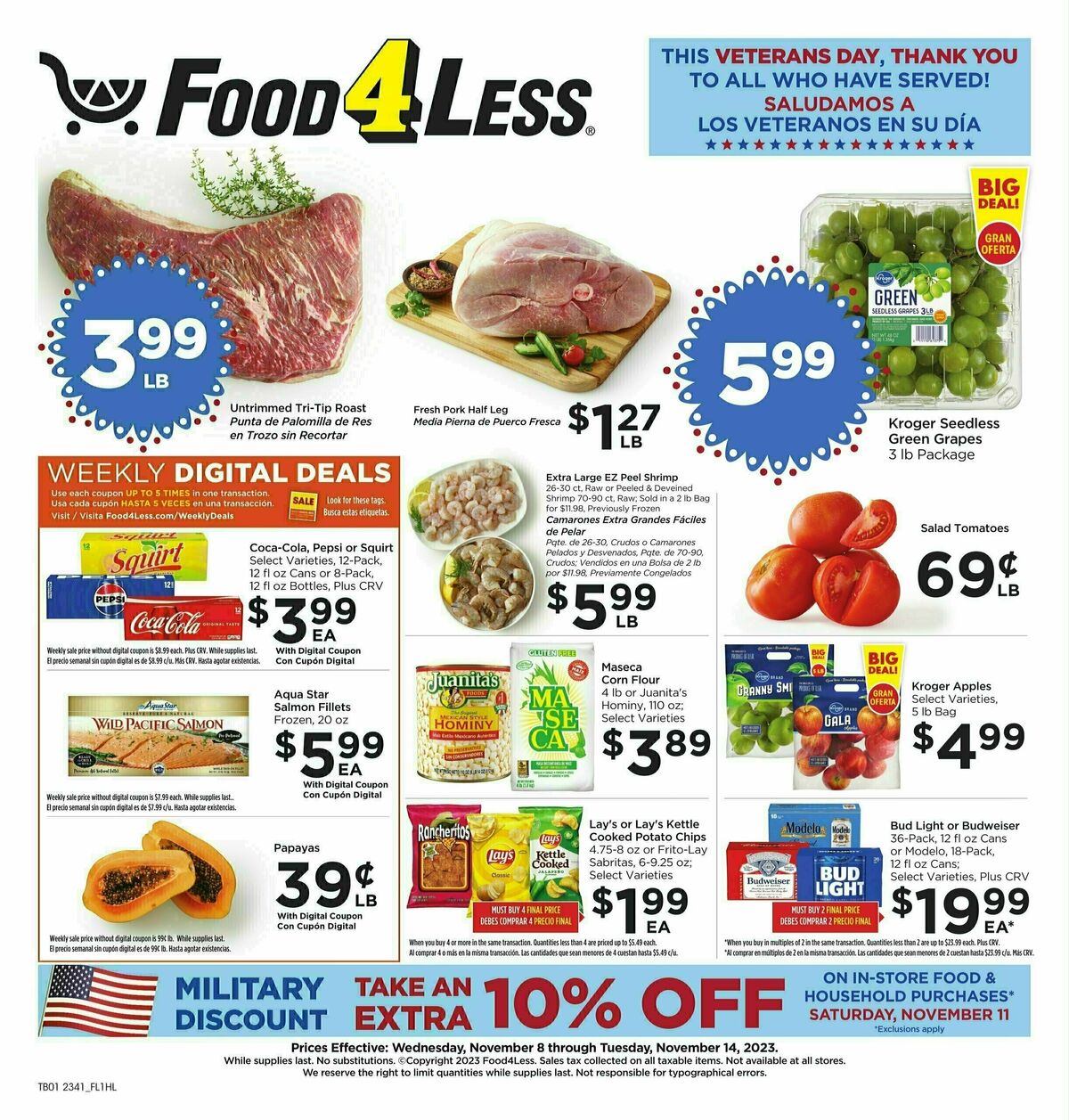Food 4 Less Weekly Ad from November 8
