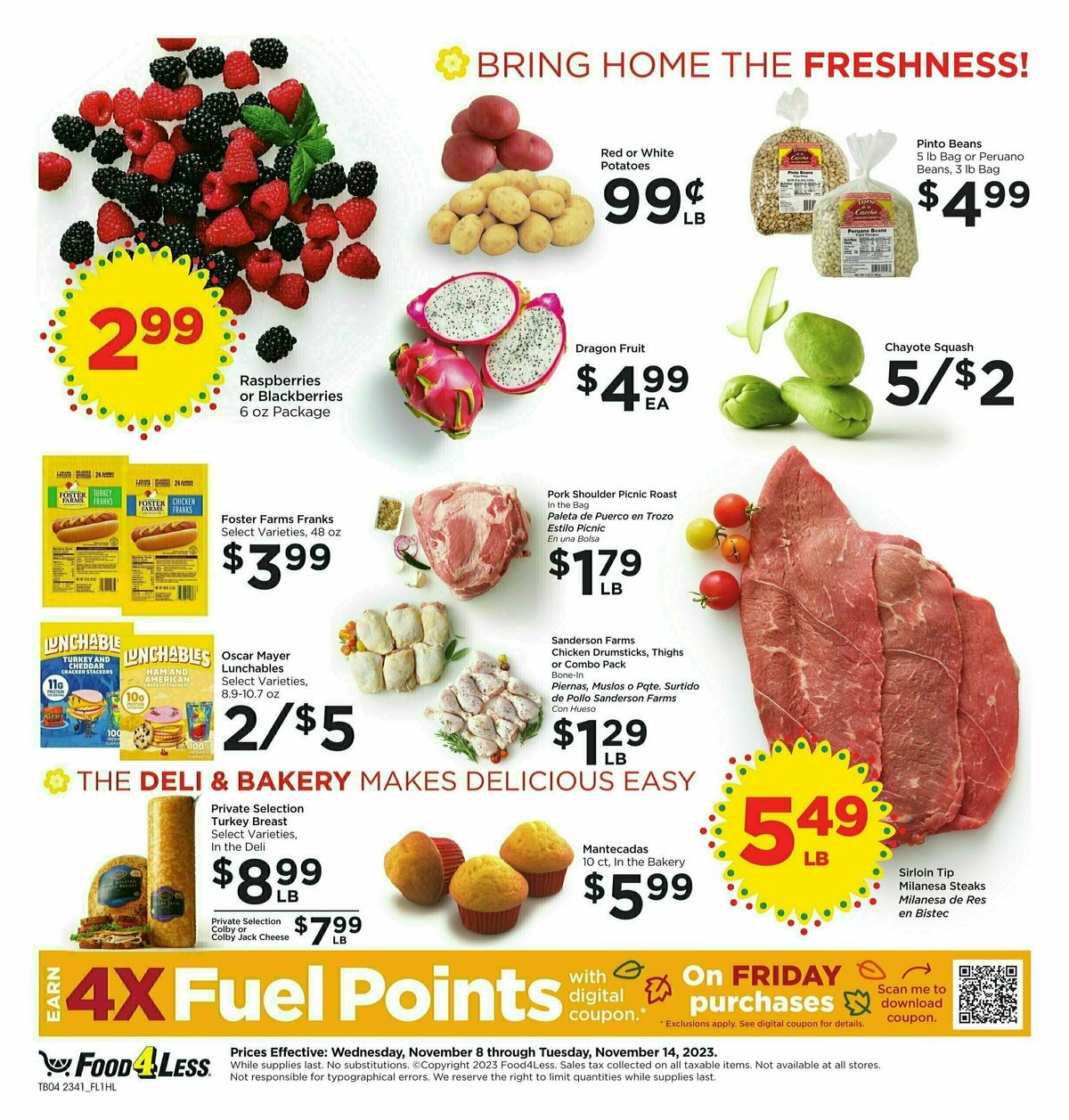 Food 4 Less Weekly Ad from November 8