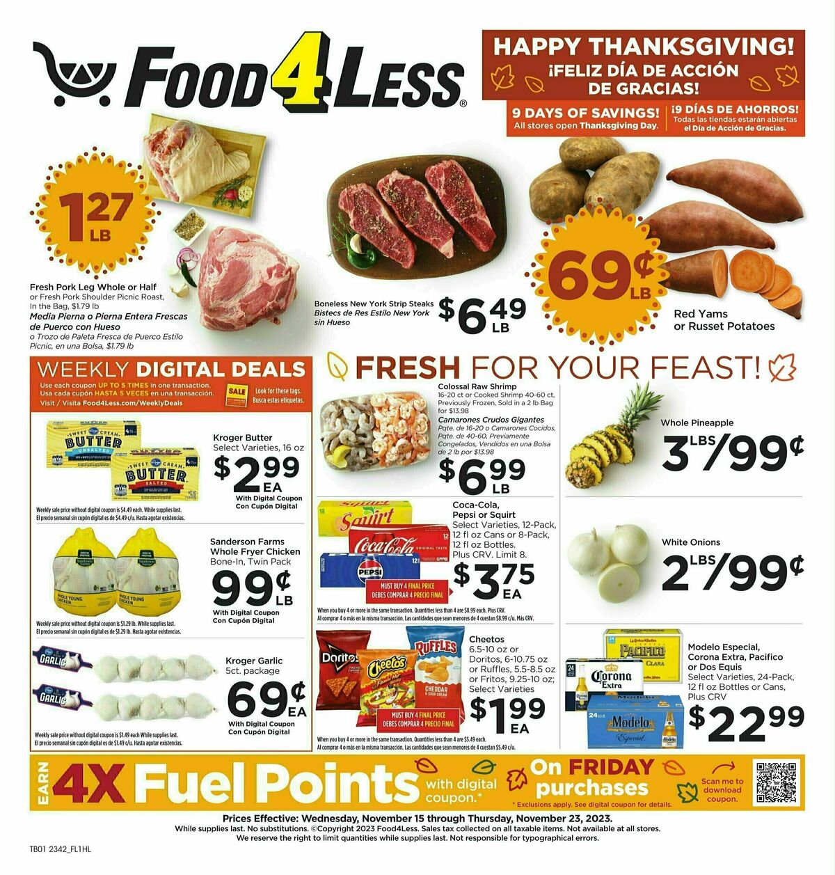 Food 4 Less Weekly Ad from November 15