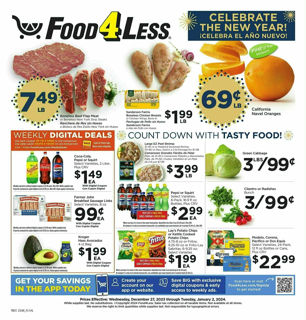 Food 4 Less Weekly Ad from December 27