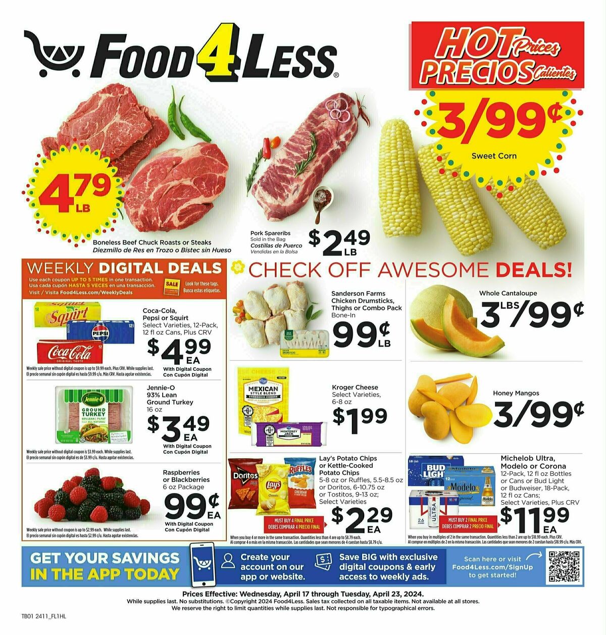 Food 4 Less Weekly Ad from April 17
