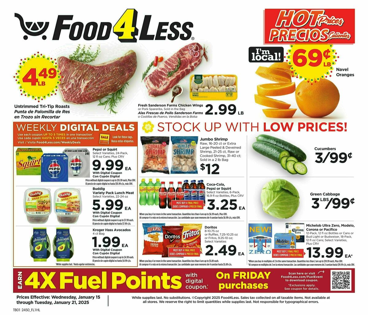 Food 4 Less Weekly Ad from January 15