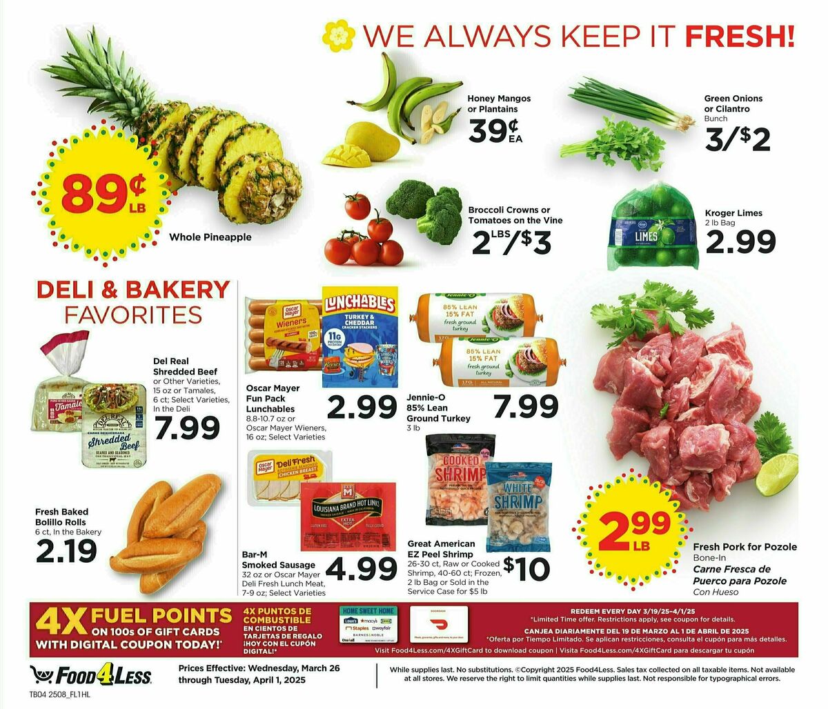 Food 4 Less Weekly Ad from March 26