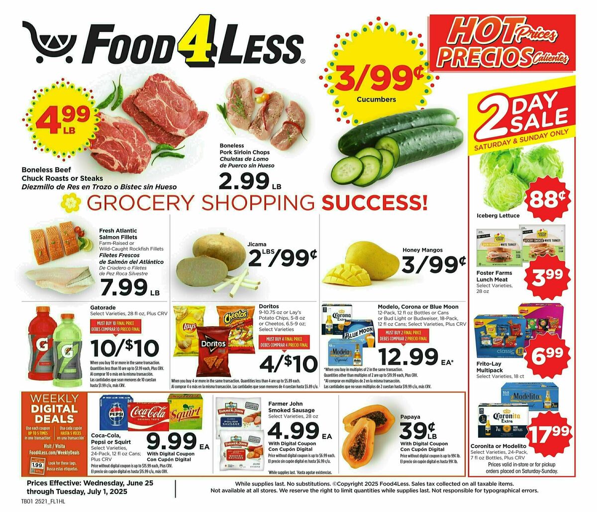 Food 4 Less Weekly Ad from June 25
