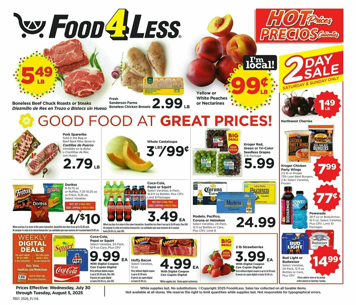 Food 4 Less Weekly Ad from July 30