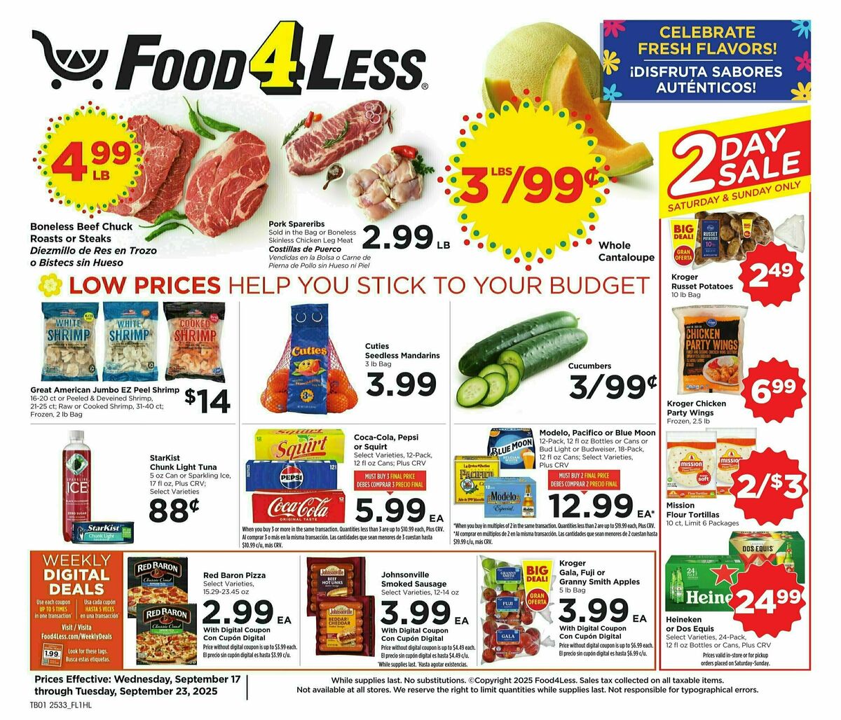 Food 4 Less Weekly Ad from September 17