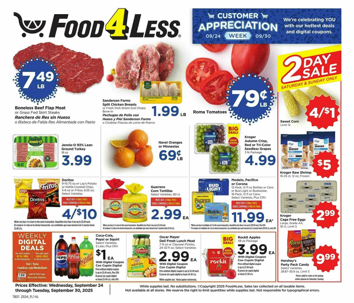 Food 4 Less Weekly Ad from September 24