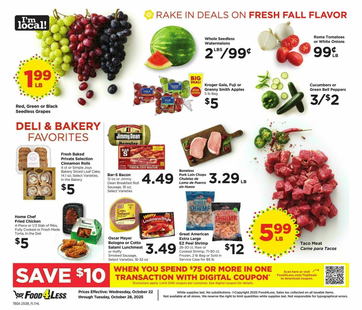 Food 4 Less Weekly Ad from October 22