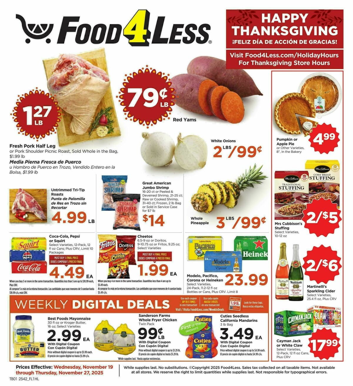 Food 4 Less Weekly Ad from November 19