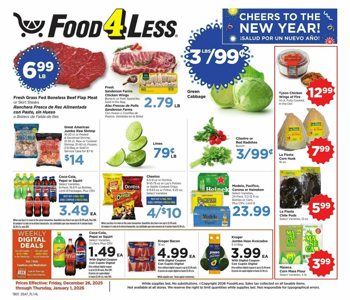 Food 4 Less Weekly Ad from December 26