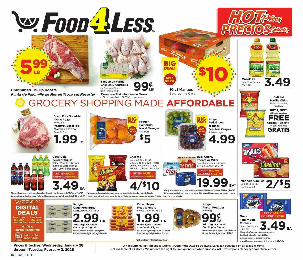 Food 4 Less Weekly Ad from January 28