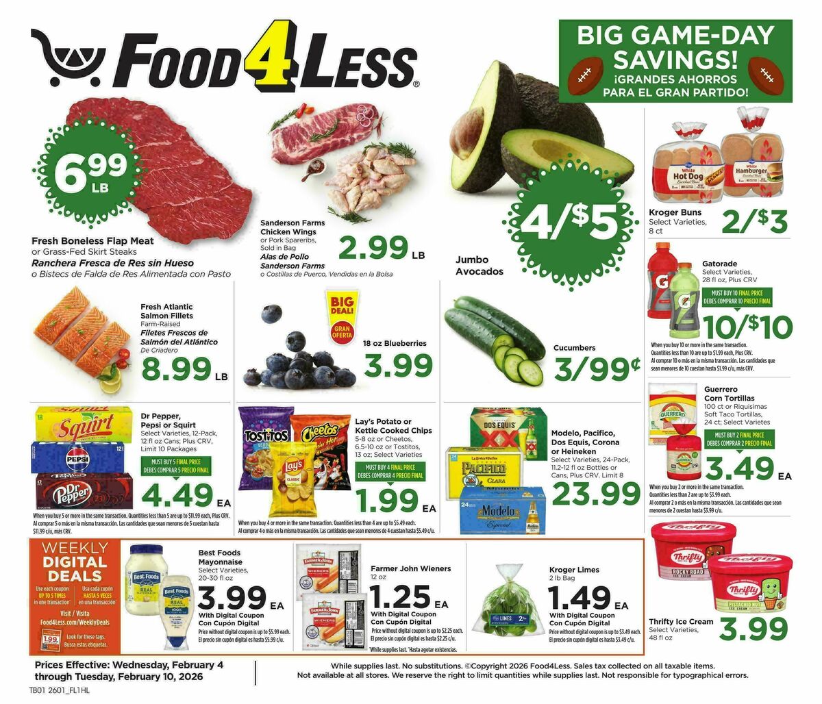 Food 4 Less Weekly Ad from February 4
