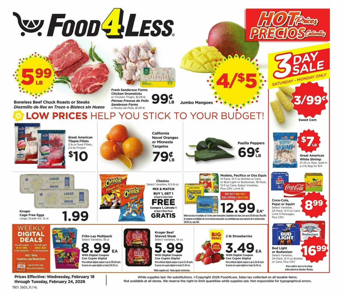Food 4 Less Weekly Ad from February 18