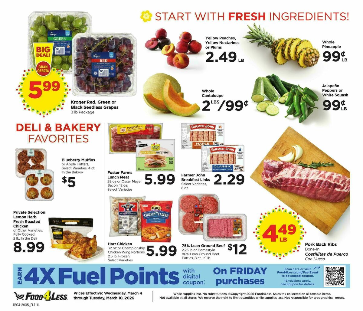 Food 4 Less Weekly Ad from March 4