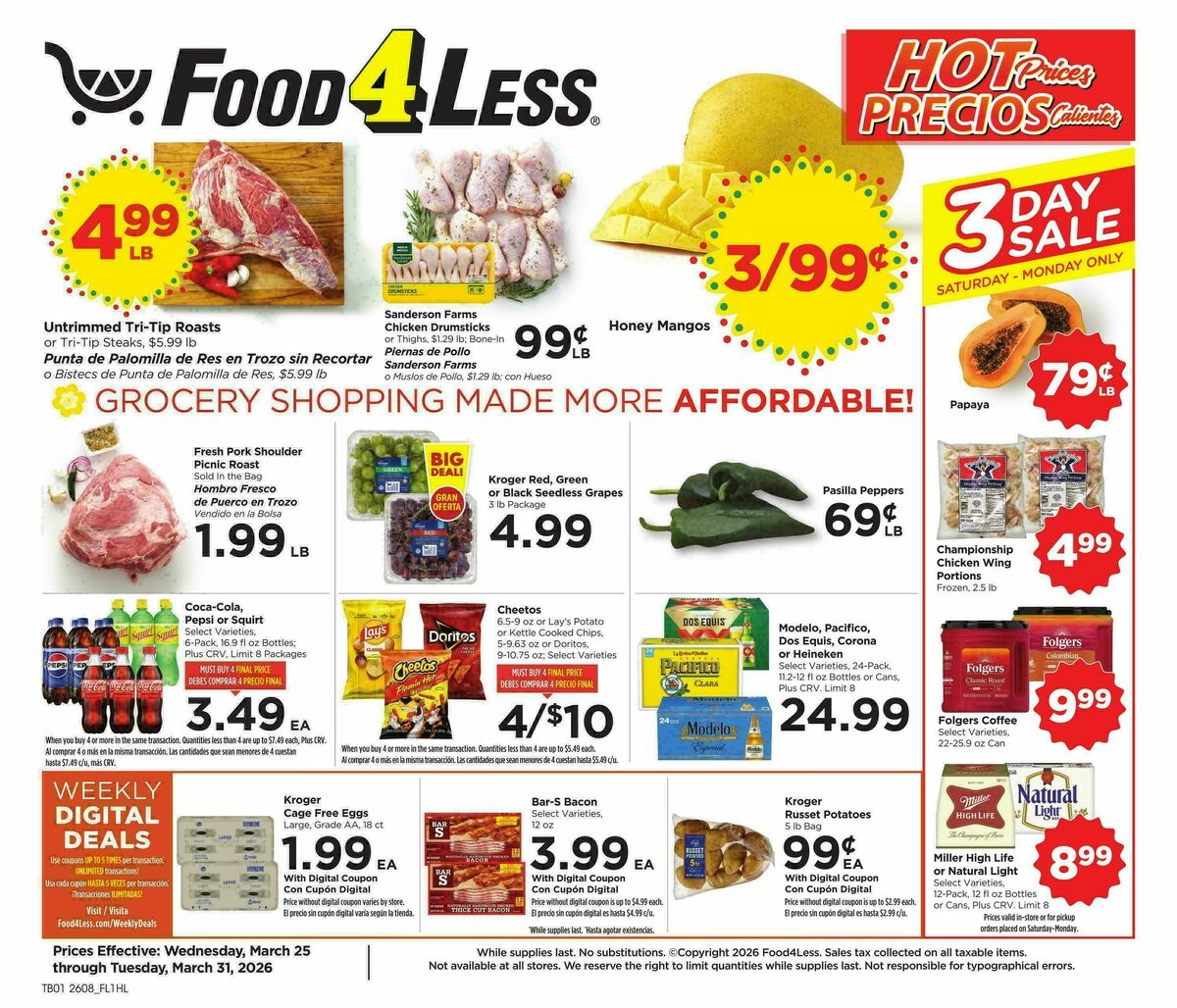 Food 4 Less Weekly Ad from March 25