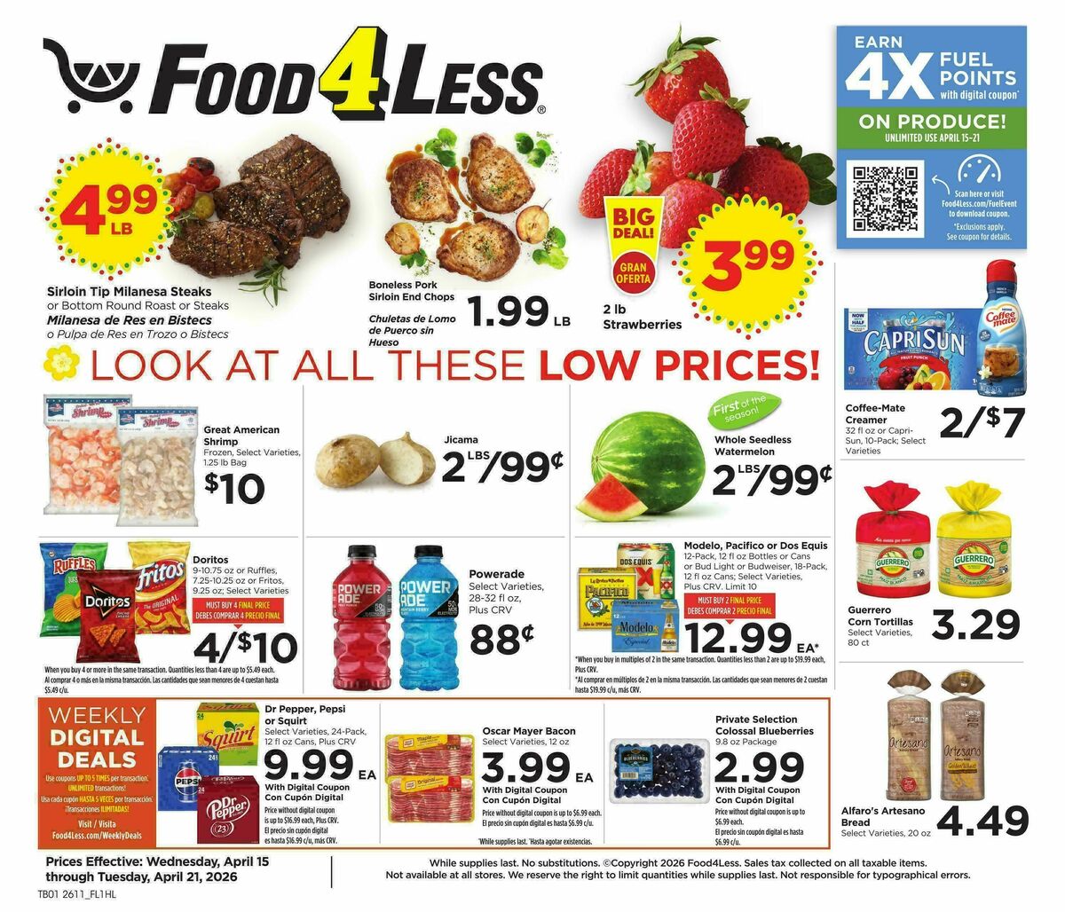 Food 4 Less Weekly Ad from April 15