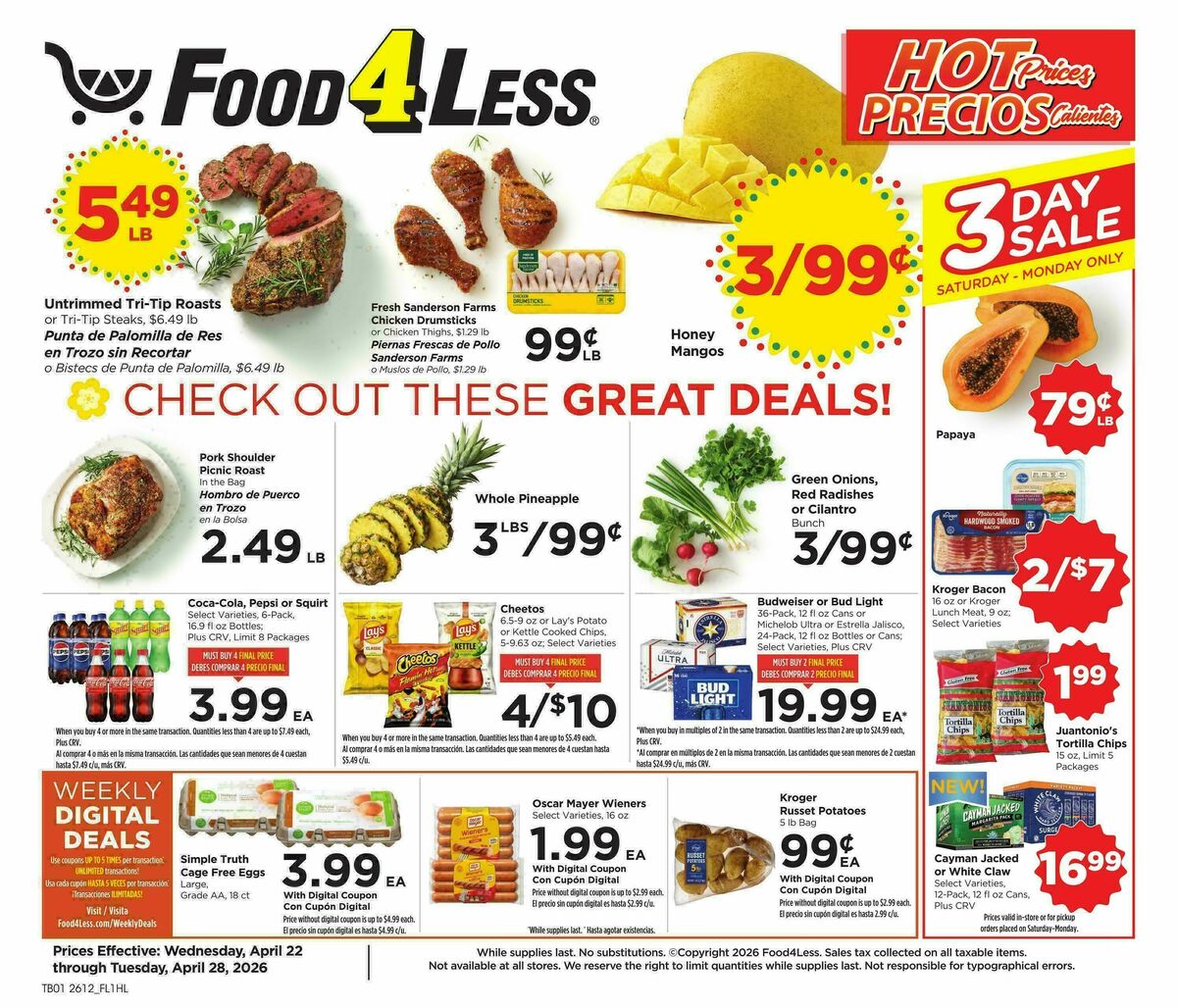 Food 4 Less Weekly Ad from April 22