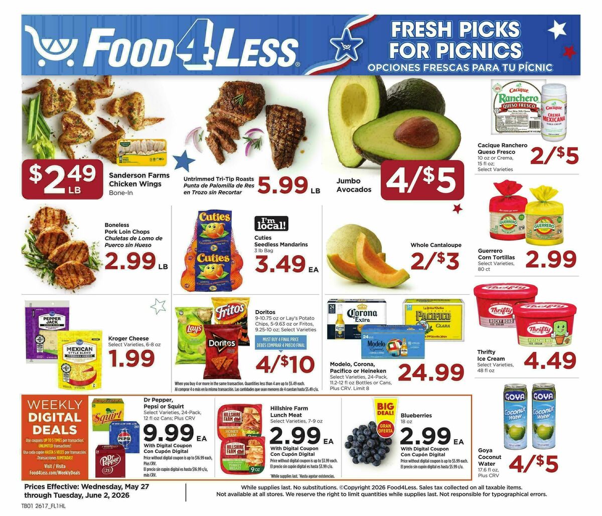 Food 4 Less Weekly Ad from May 27