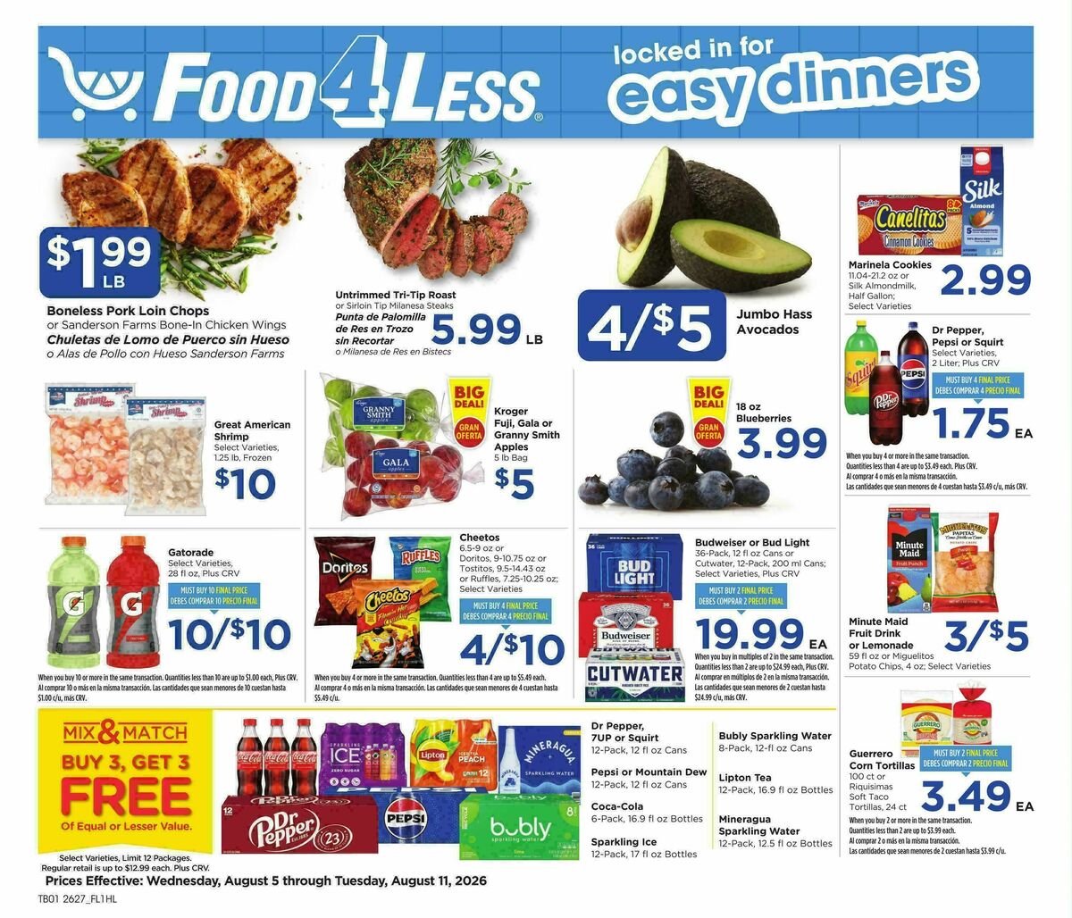 Food 4 Less Weekly Ad from August 5