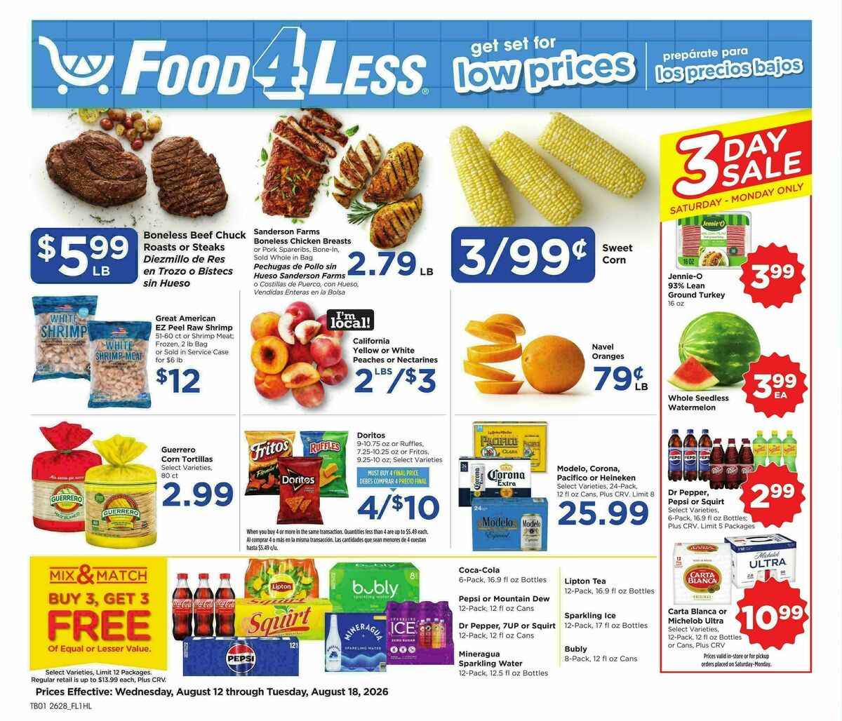 Food 4 Less Weekly Ad from August 12