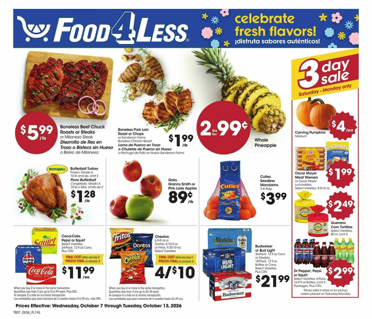 Food 4 Less Weekly Ad from October 7