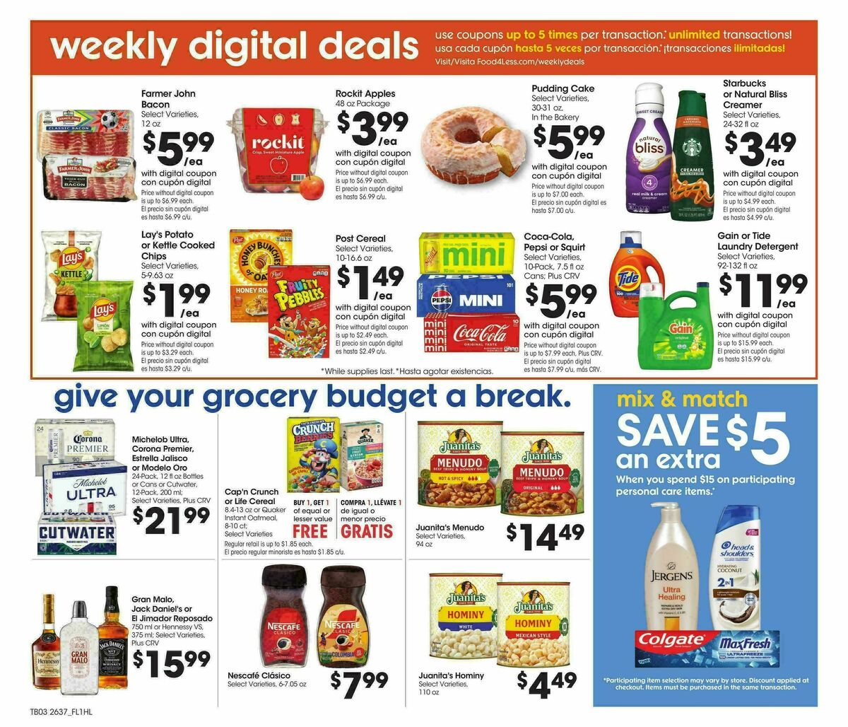 Food 4 Less Weekly Ad from October 14