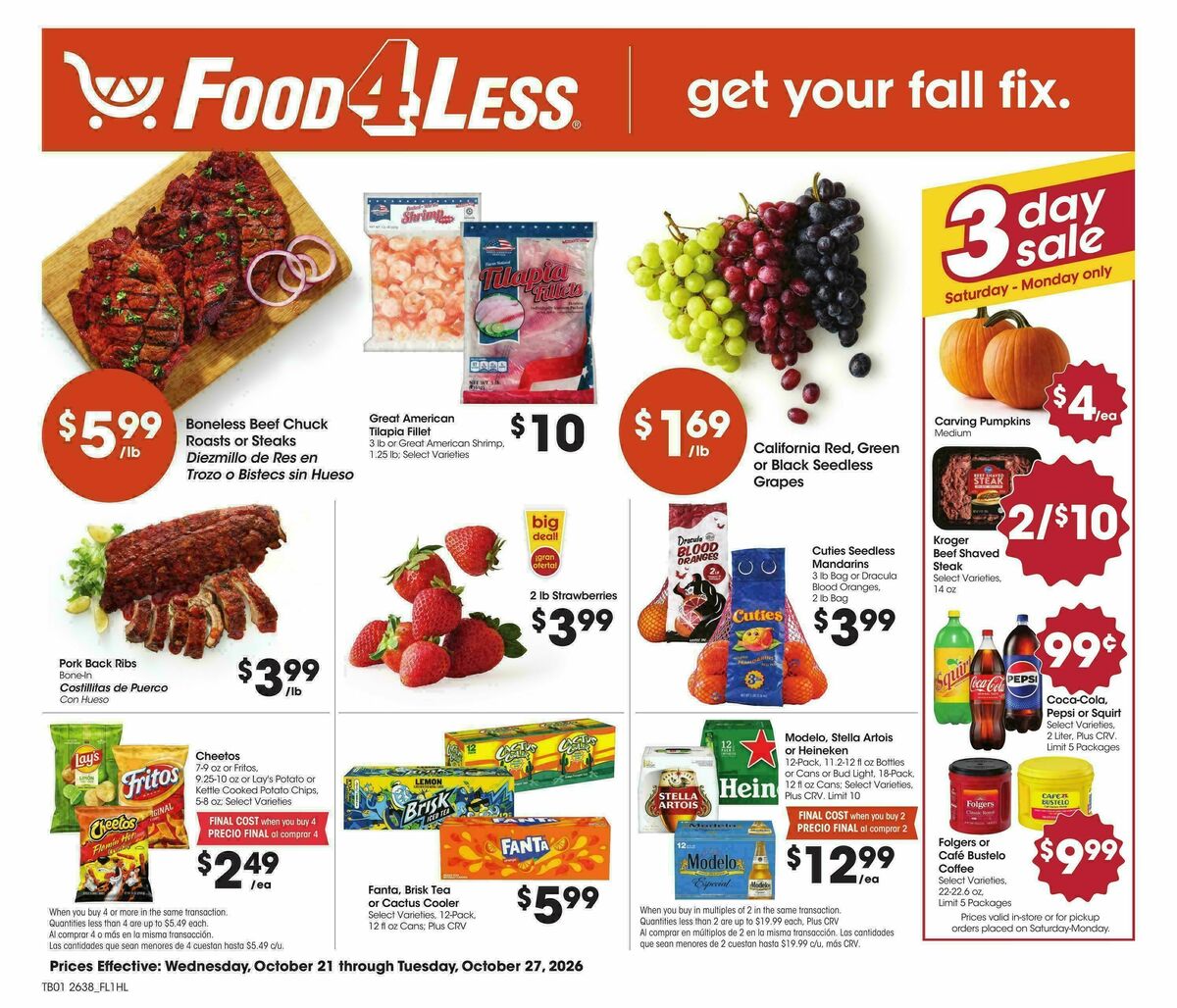 Food 4 Less Weekly Ad from October 21