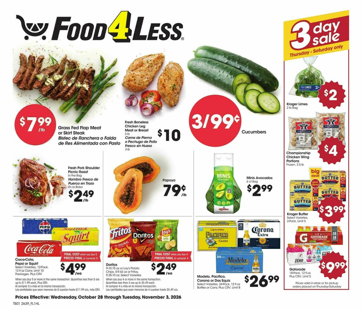 Food 4 Less Weekly Ad from October 28