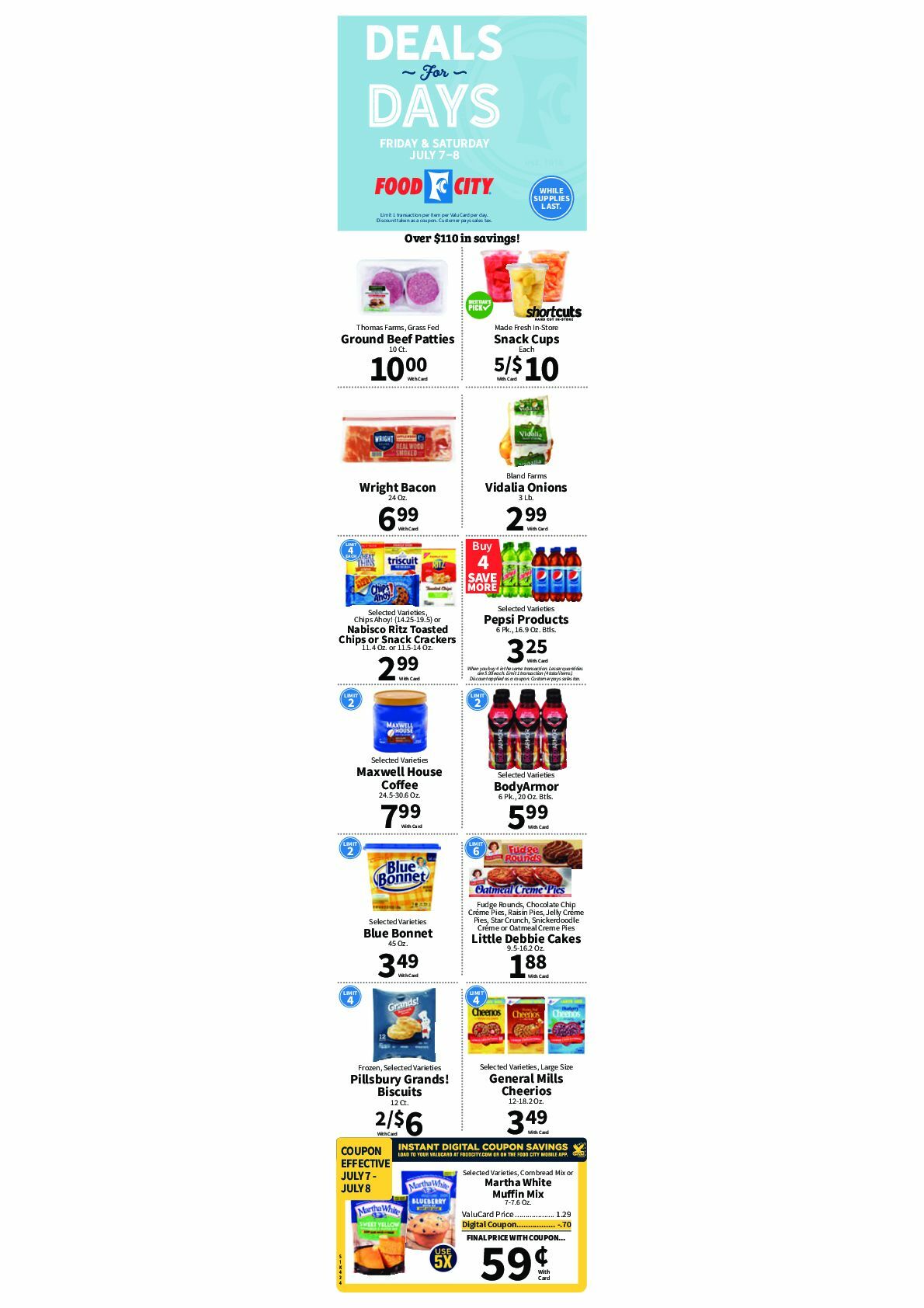 Food City Deals For Days Weekly Ad from July 7
