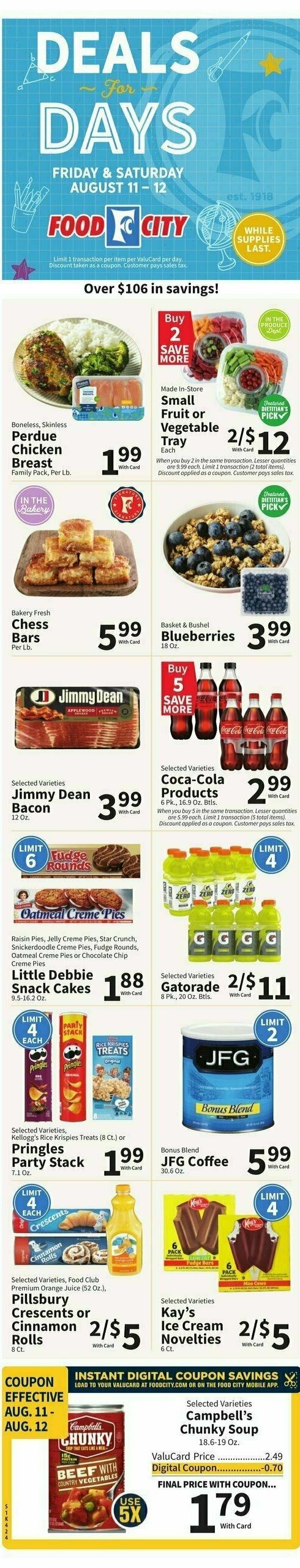 Food City Weekly Ad from August 9