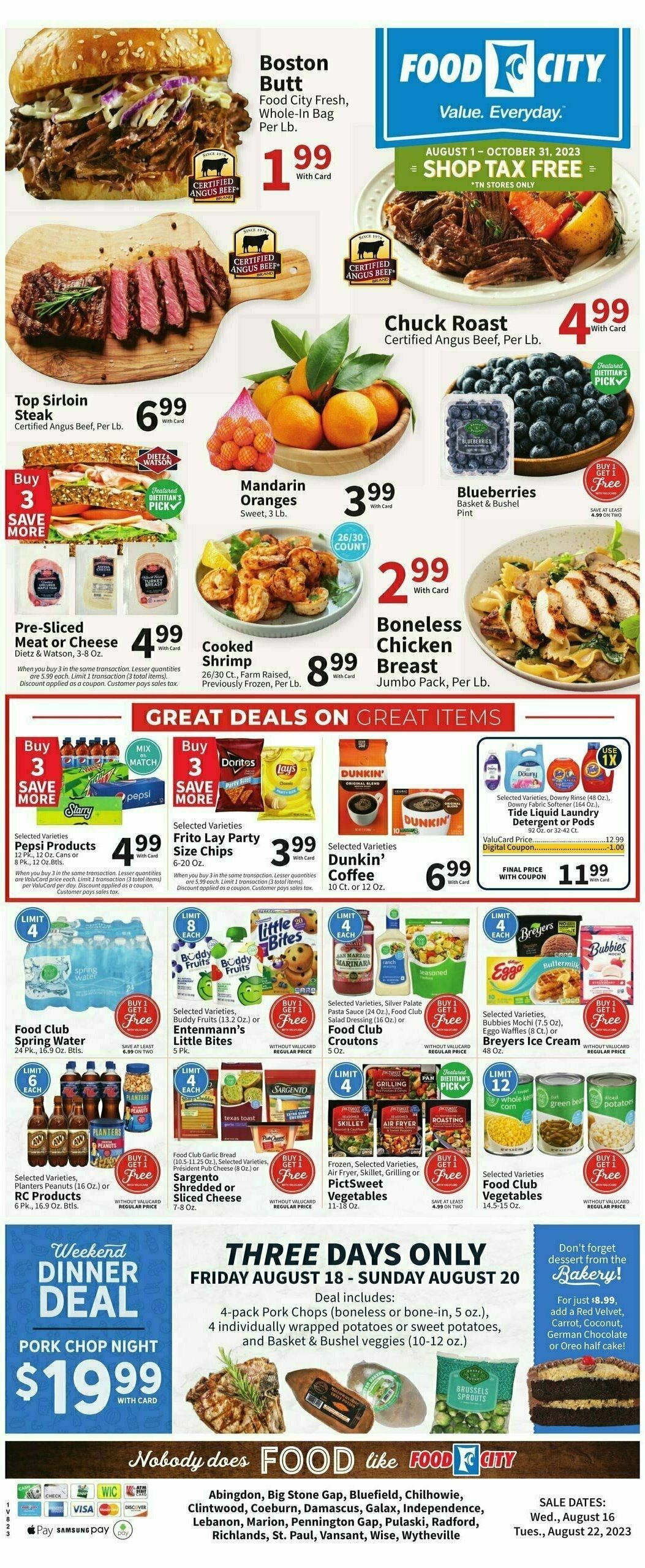 Food City Weekly Ad from August 16
