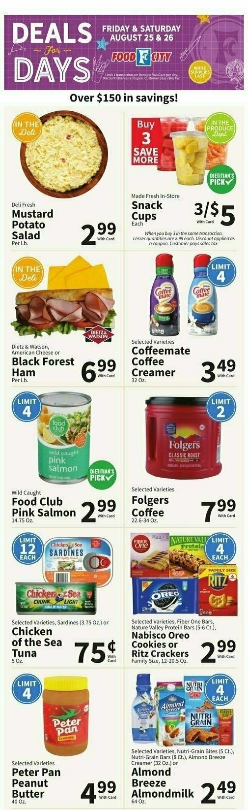 Food City Weekly Ad from August 25