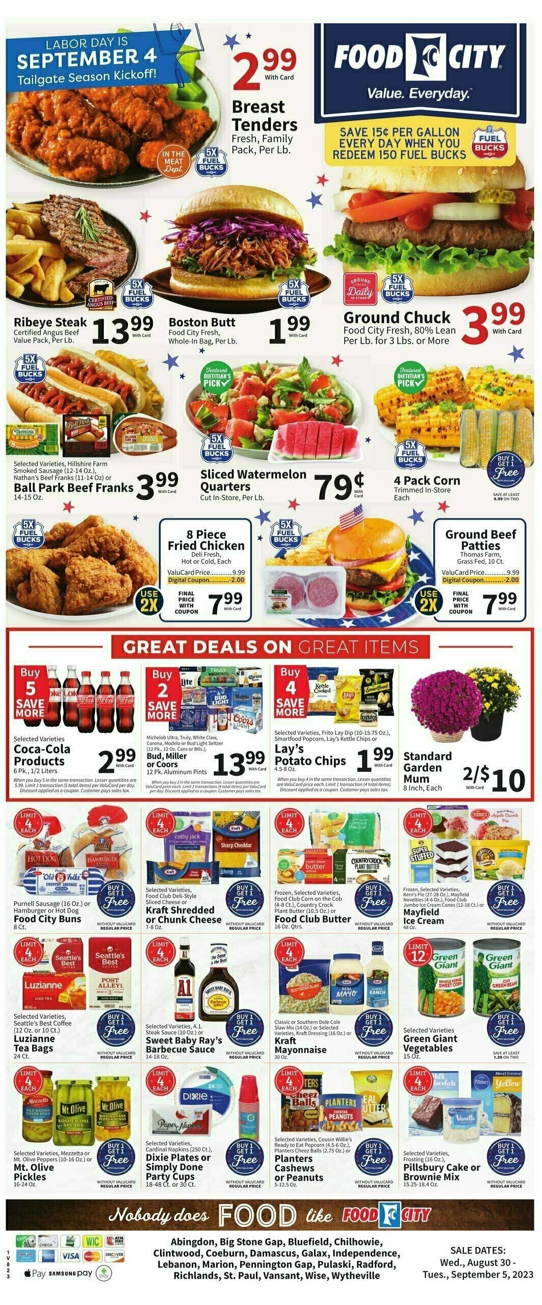 Food City Weekly Ad from August 30