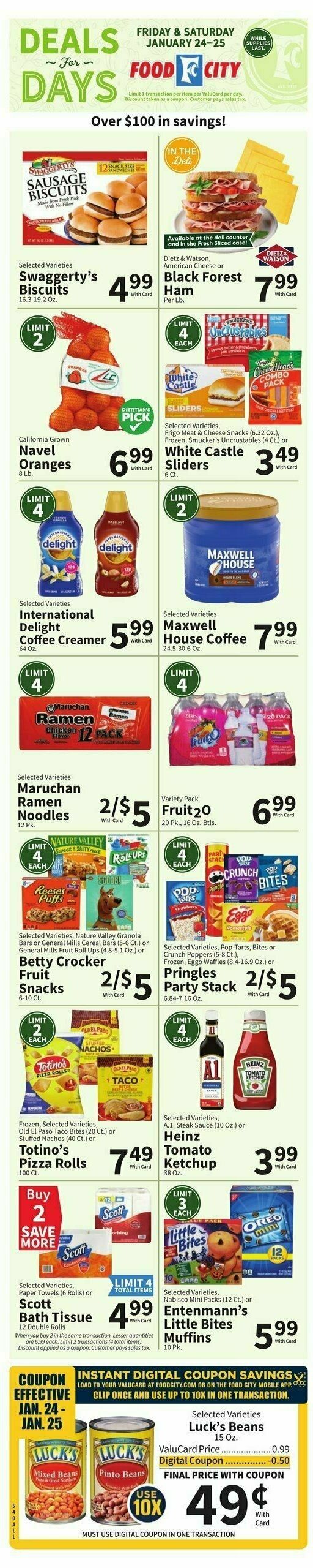 Food City Weekly Ad from January 22