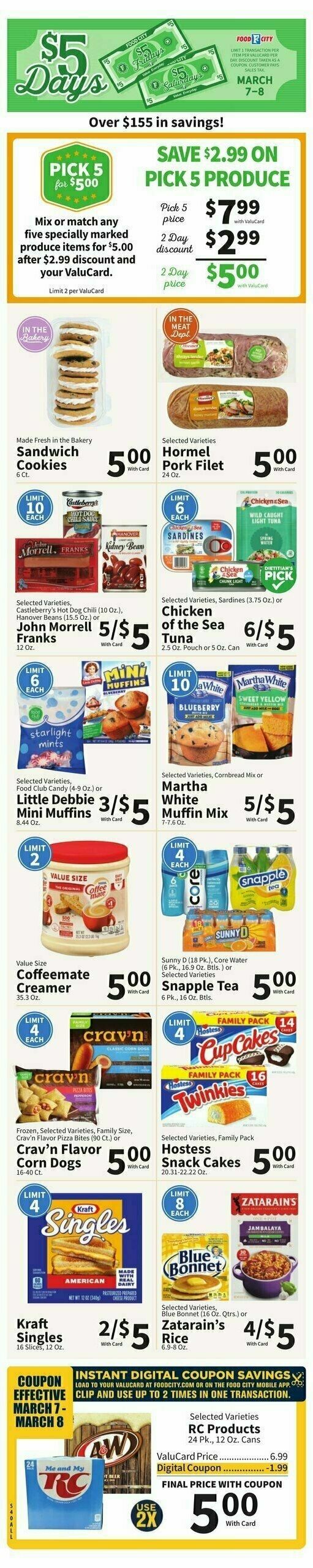 Food City Weekly Ad from March 5
