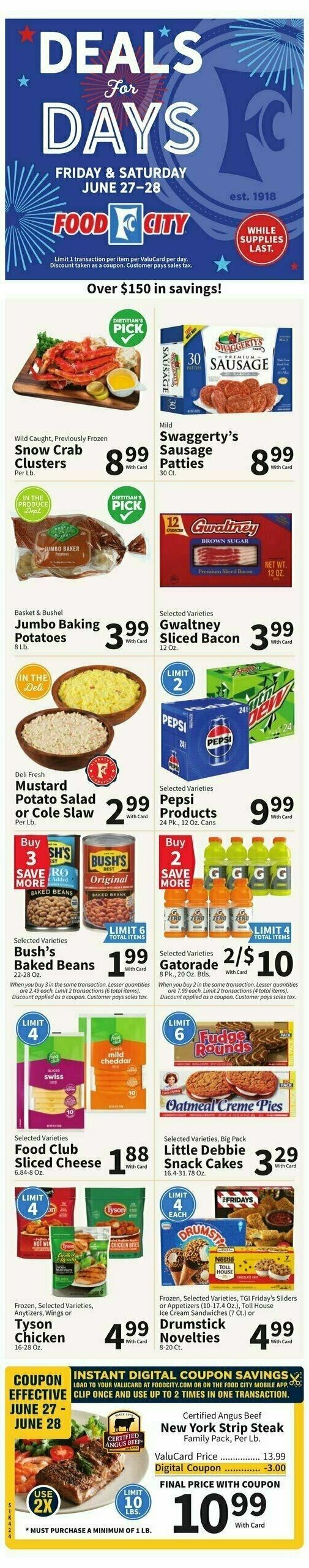 Food City Weekly Ad from June 25