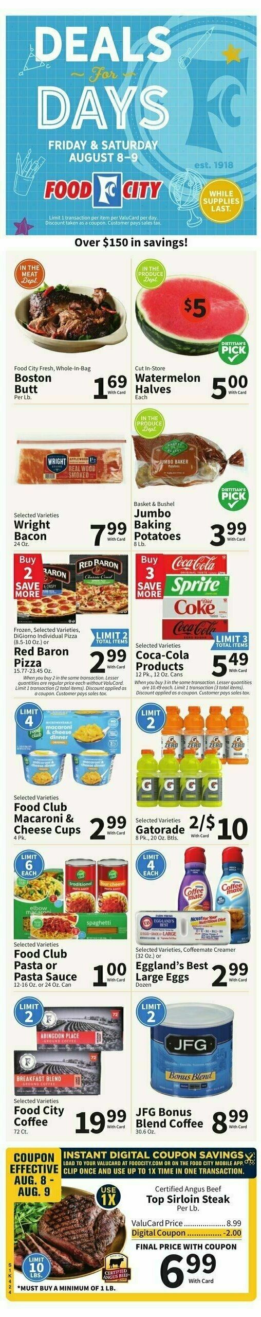 Food City Weekly Ad from August 6