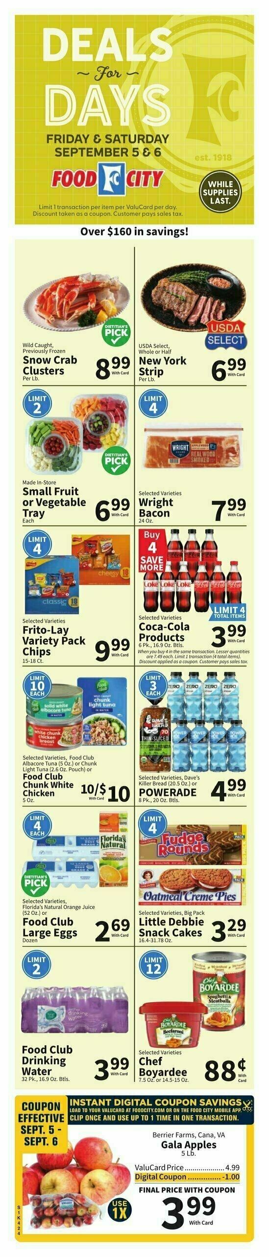Food City Weekly Ad from September 3