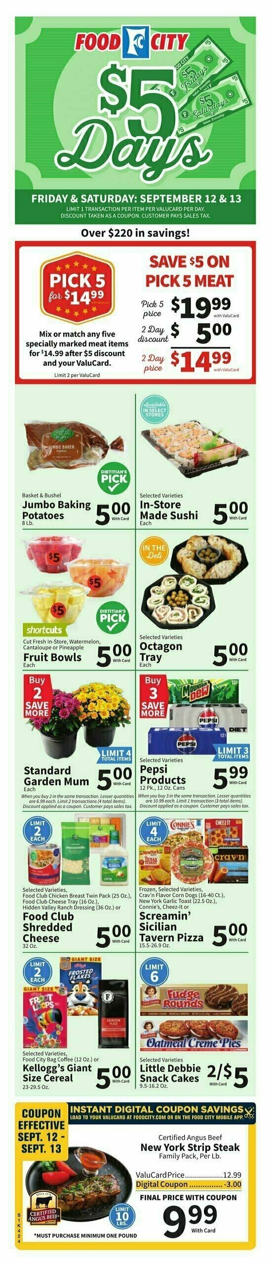 Food City Weekly Ad from September 10