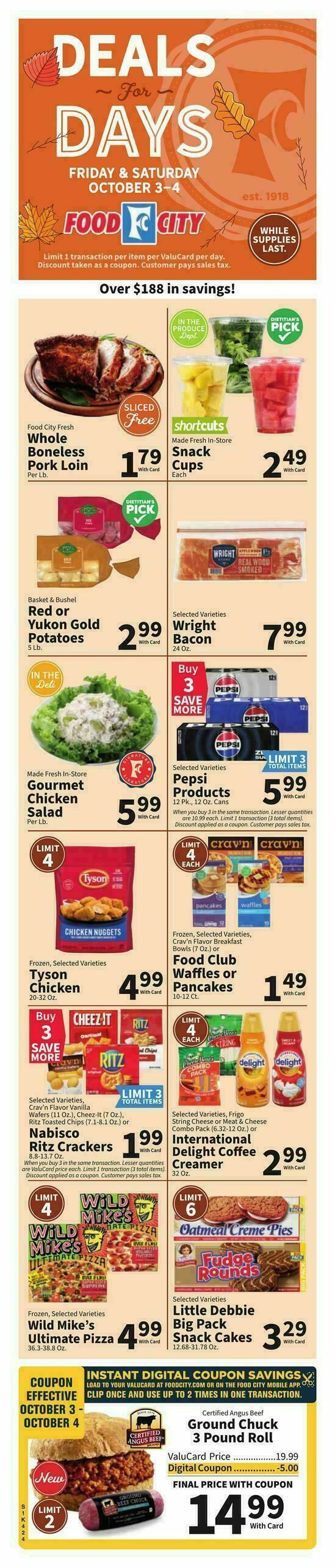 Food City Weekly Ad from October 1