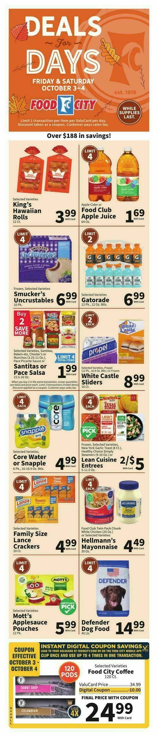 Food City Weekly Ad from October 1