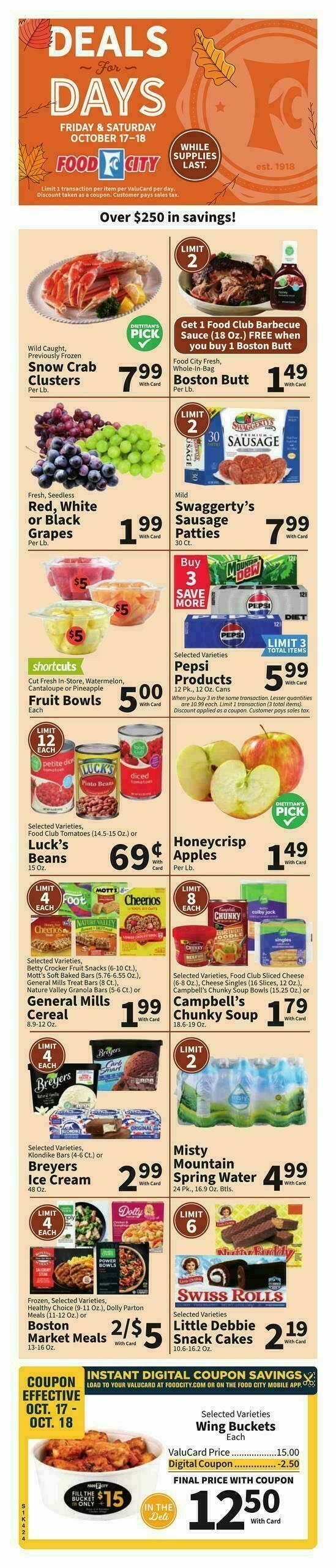 Food City Weekly Ad from October 15