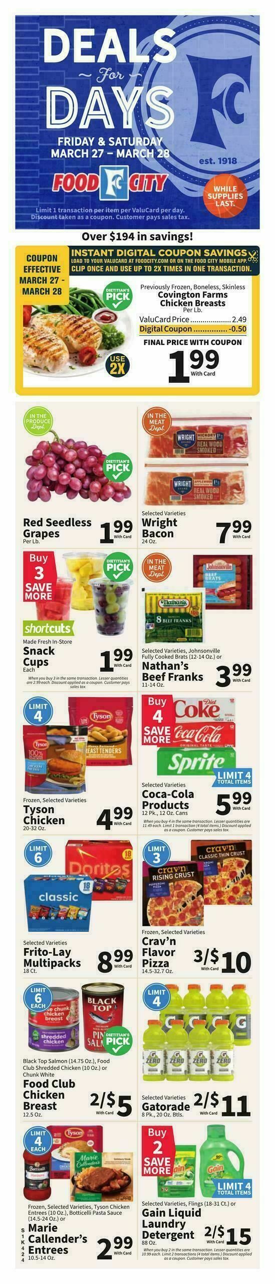Food City Weekly Ad from March 25