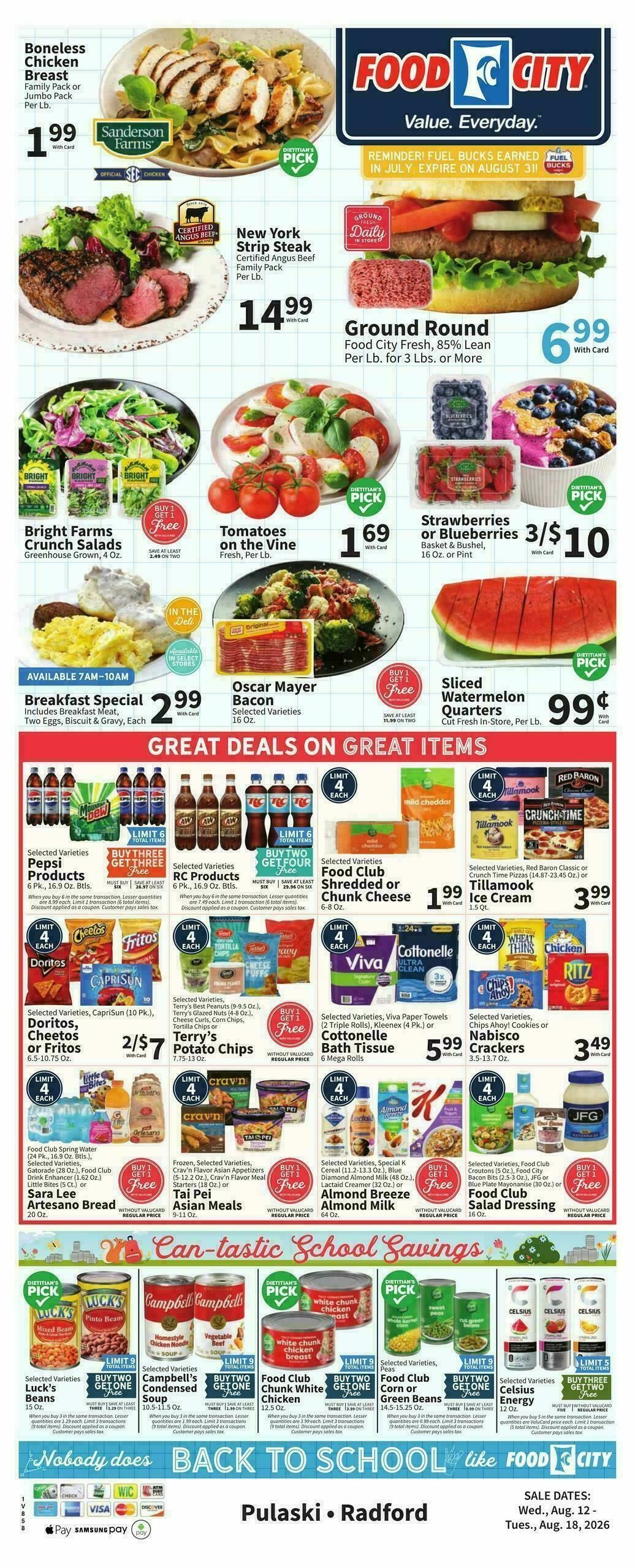 Food City Weekly Ad from August 12