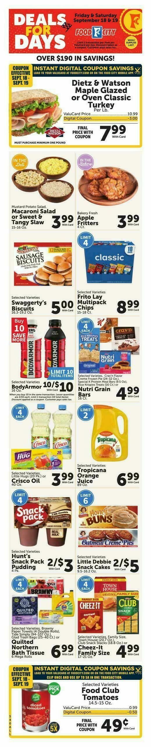 Food City Weekly Ad from September 16
