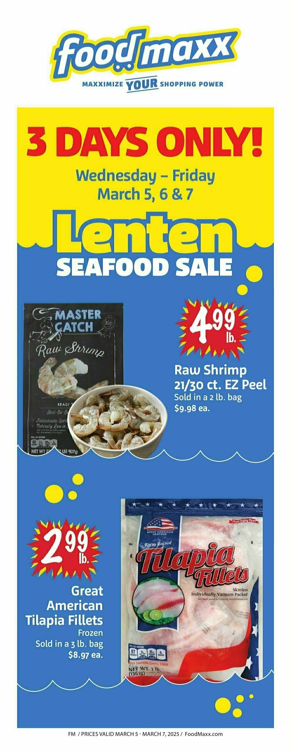Food Maxx 3-Day Lenten Seafood Sale Weekly Ad from March 5