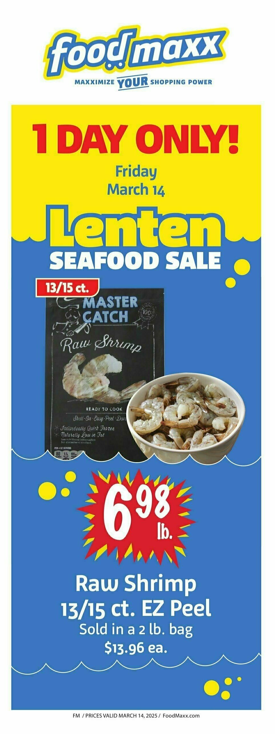 Food Maxx 1-Day Lenten Seafood Sale Weekly Ad from March 14