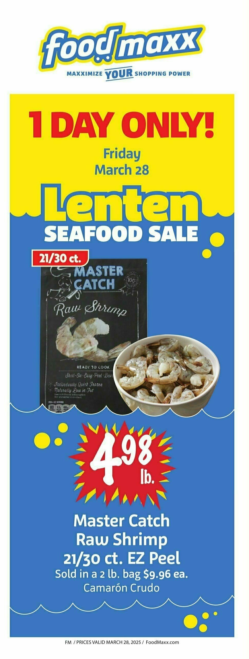 Food Maxx 1-Day Lenten Seafood Sale Weekly Ad from March 24